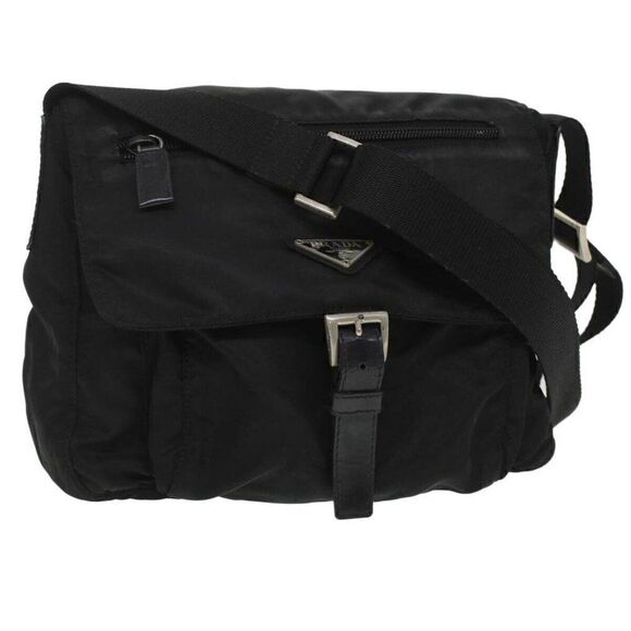 PRADA Shoulder Bag Nylon Black - Picture 1 of 15
